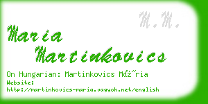 maria martinkovics business card